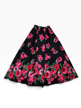 Sequin Hearts Navy Rose Floral Taffeta Ball Gown Skirt Women’s XS Formal Maxi